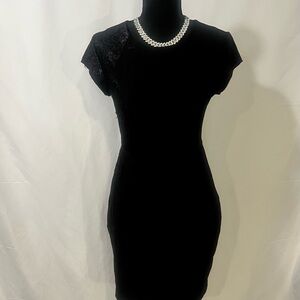 Forever 21 Black Mini Dress with Lace Accent